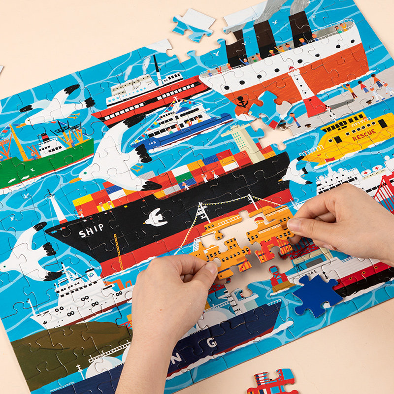 儿童进阶梯拼图100-500片6岁以上7男女孩子卡通8平早教益智力玩具
