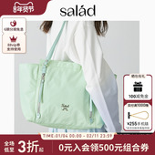 SaladBright Light尼龙托特包大容量手提包包通勤单肩女包妈咪包