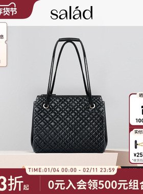 Salad MUET Crystal 两用肩袋菱格单肩包双肩包2025时尚通勤女包