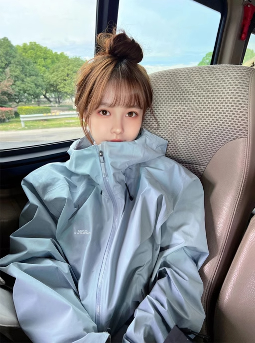 MK&DK蓝色冲锋衣外套女三合一2024秋冬新款美式可拆卸防风服工装