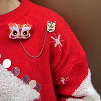 Китайская красная голова льва+танец вулканского льва