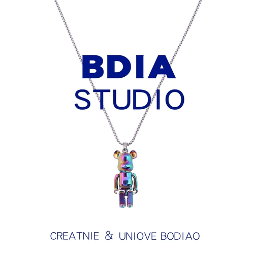 Ожерелье в стиле хип-хоп, свитер для влюбленных, цепочка, толстовка, подвеска, с медвежатами, в стиле панк