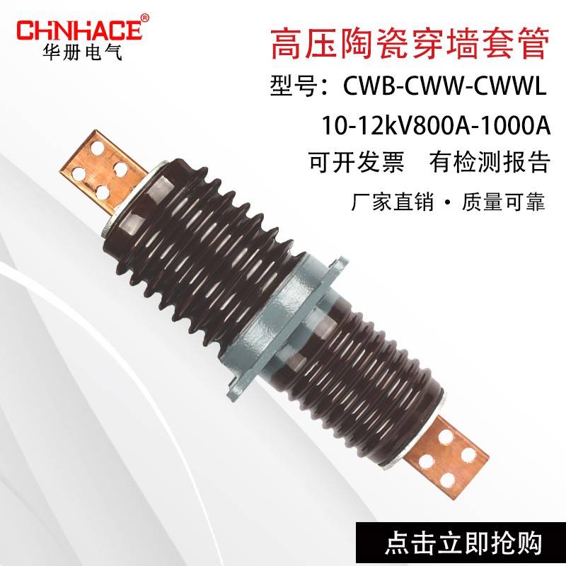 CWWL CWB-10/12kV/800A-1000A户外高压陶瓷穿墙套管厂家直供