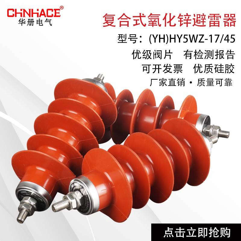 10-12KV(YH)HY5WZ-17/45户内外高压氧化锌避雷器厂家直供