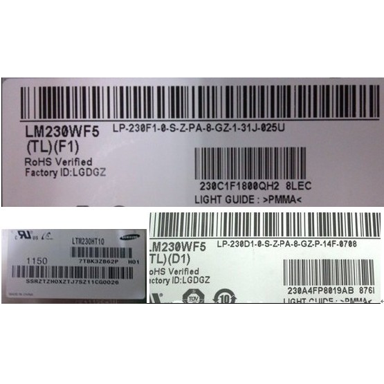 LTM230HT12 05 10 LTM230HL07 08 LM230WF5WF3 LM238WF1MV238FHM