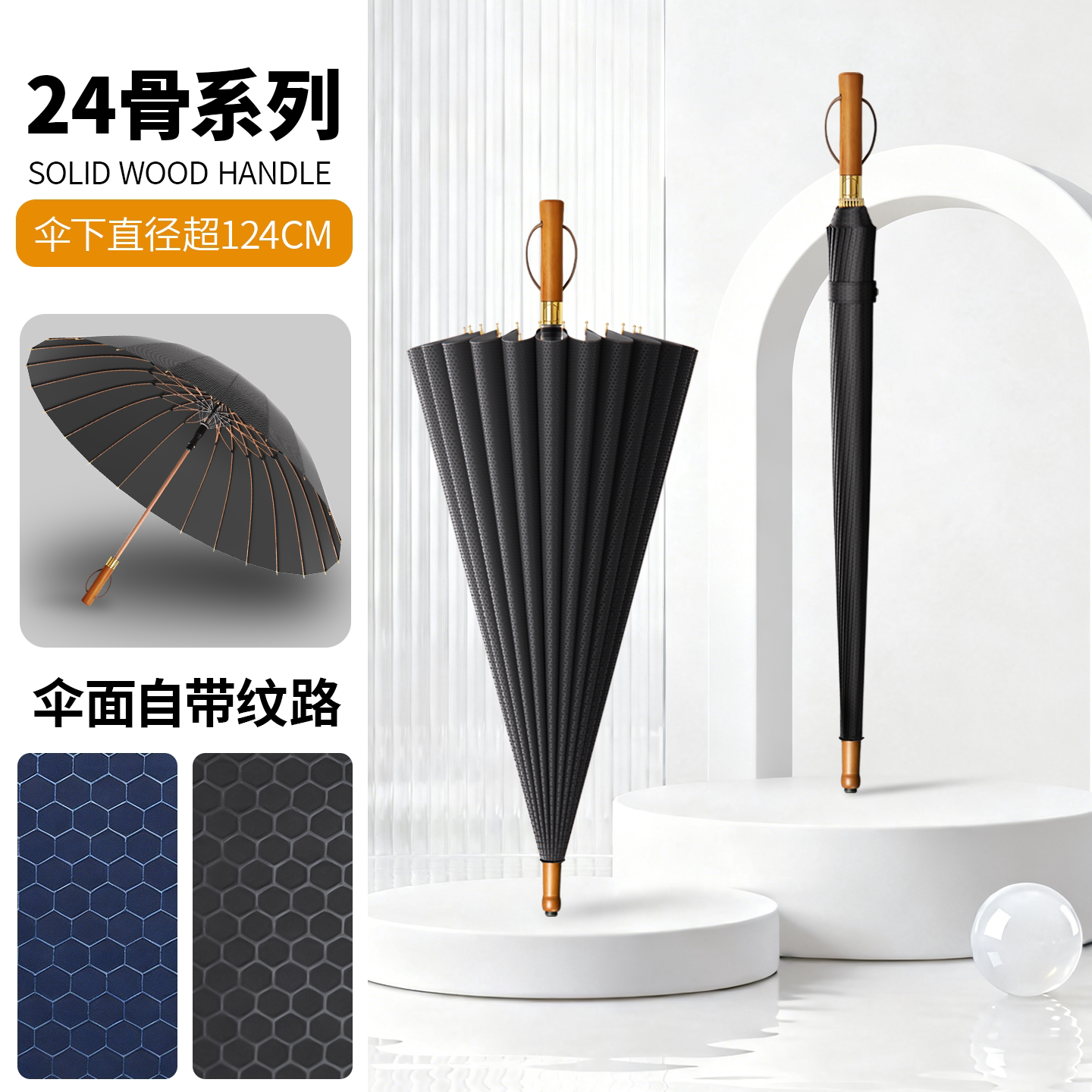 加大加厚抗风全自动双人雨伞图片