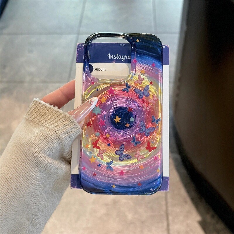 韩系星球蝴蝶星星漩涡手机壳