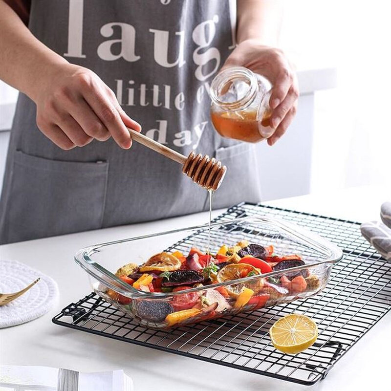 Toughened Pyrex casserole tray tray tray square oven cutler图片