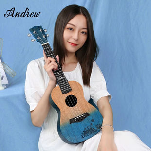 安德鲁尤克里里乌克丽丽小吉他初学者女男ukulele21寸海洋世界 全