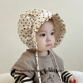 韩版 宝宝帽子春秋婴幼儿遮阳防晒宫廷帽小月龄护囟门胎帽渔夫帽潮