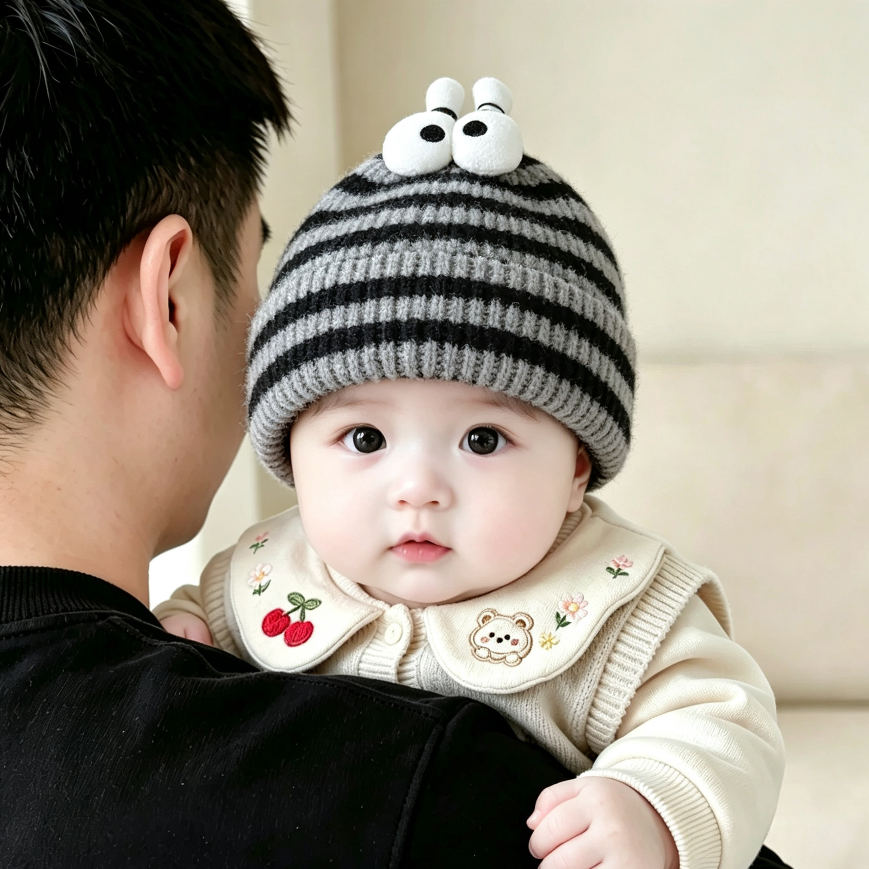婴幼儿帽子秋冬季保暖加厚针织护耳帽男女宝宝小月龄防风毛线帽潮