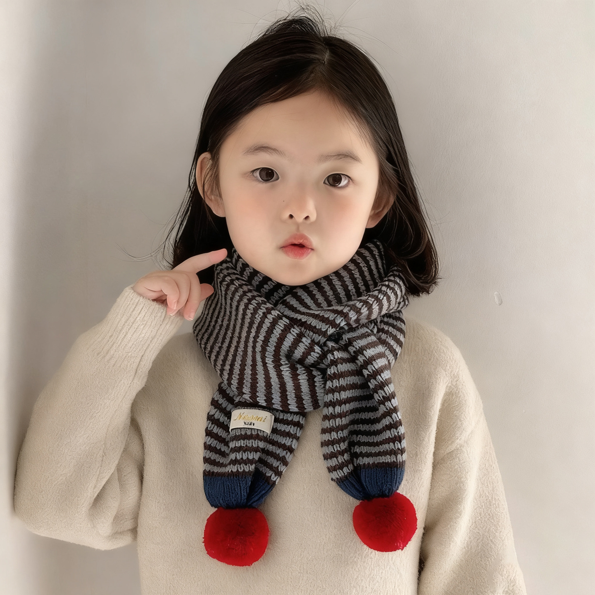儿童围巾秋冬女童围脖2025新款宝宝脖套交叉针织毛线男童护颈冬季,童装/婴儿装/亲子装,围巾,淘宝优惠券,粉丝福利购,淘宝优惠卷