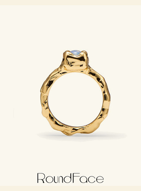 折扣款【张婧仪同款】RoundFace 潜意识月光石纹理戒指女小众饰品