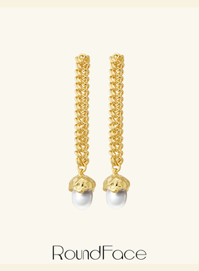 特卖品【杨采钰同款】RoundFace21AW 彩石珍珠耳饰女