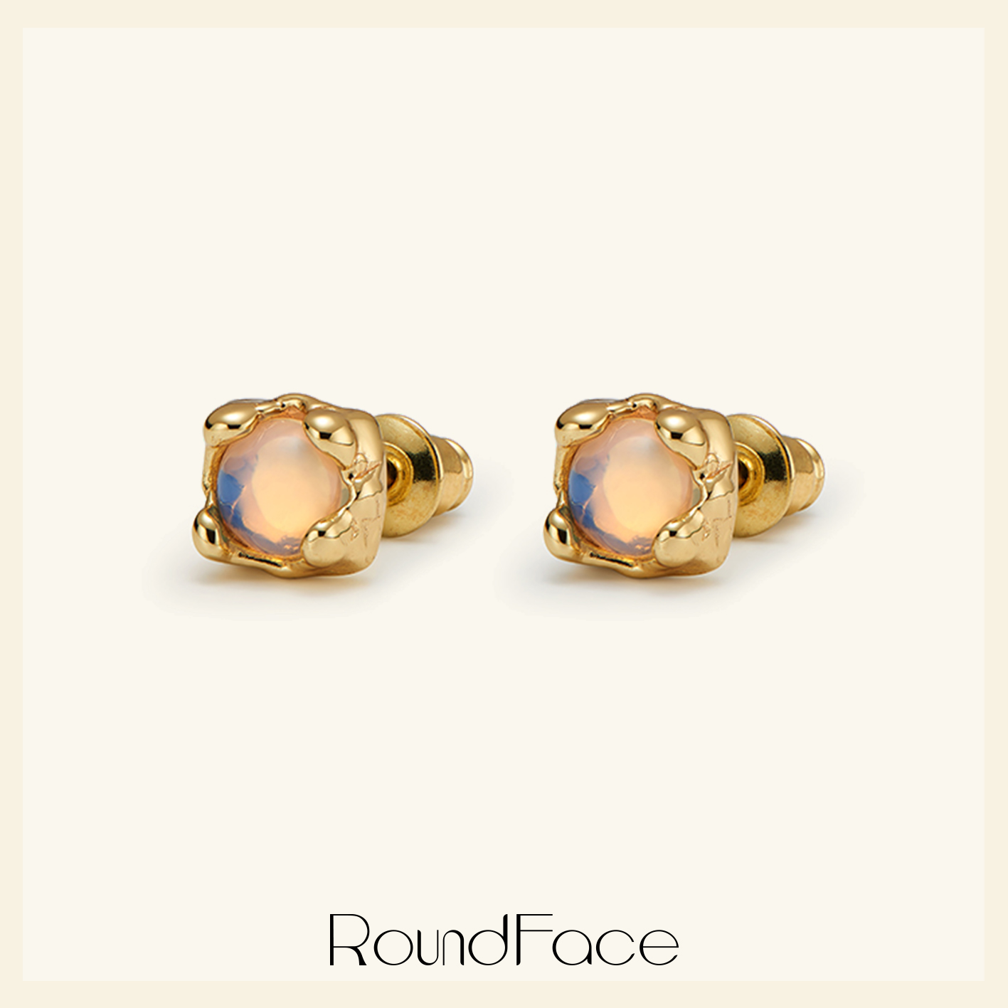 RoundFace简约月光石女小众