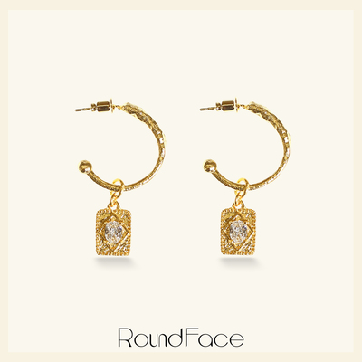 RoundFace2026新品原创设计钥匙书法式复古轻奢小众耳环日常礼物