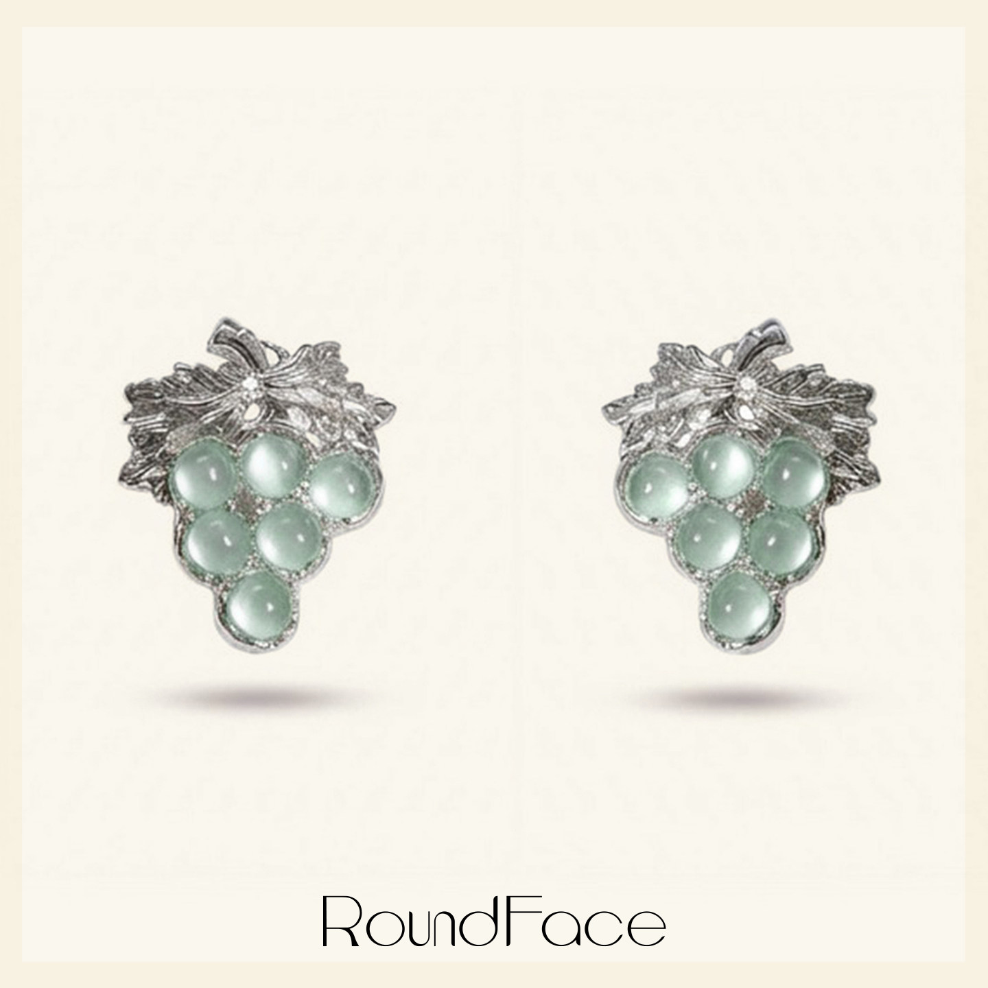 RoundFace花园系列红色葡萄耳钉金色日常百搭法式高级感小众设计