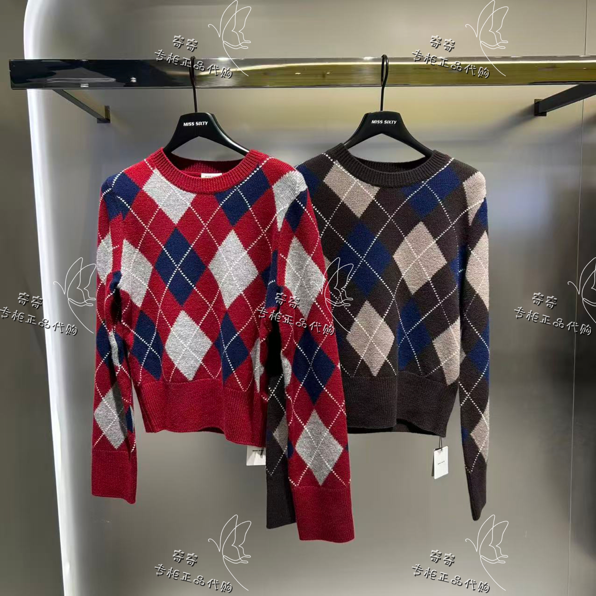 Miss sixty专柜正品10A 2025冬季新款格纹针织衫6S4RJ17300原1490