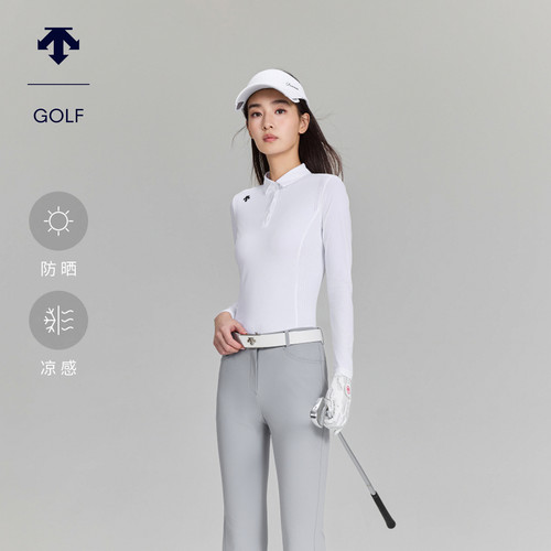 【冰袖一体】迪桑特高尔夫女PRO防晒凉感长袖POLO衫夏季新品