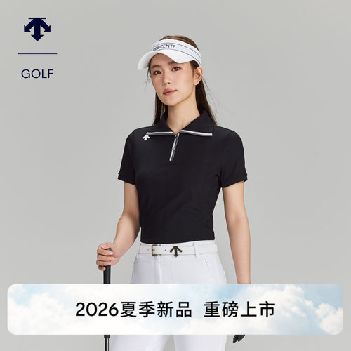DESCENTEGOLF迪桑特高尔夫女士PRO翻领短袖POLO衫显瘦夏季新品