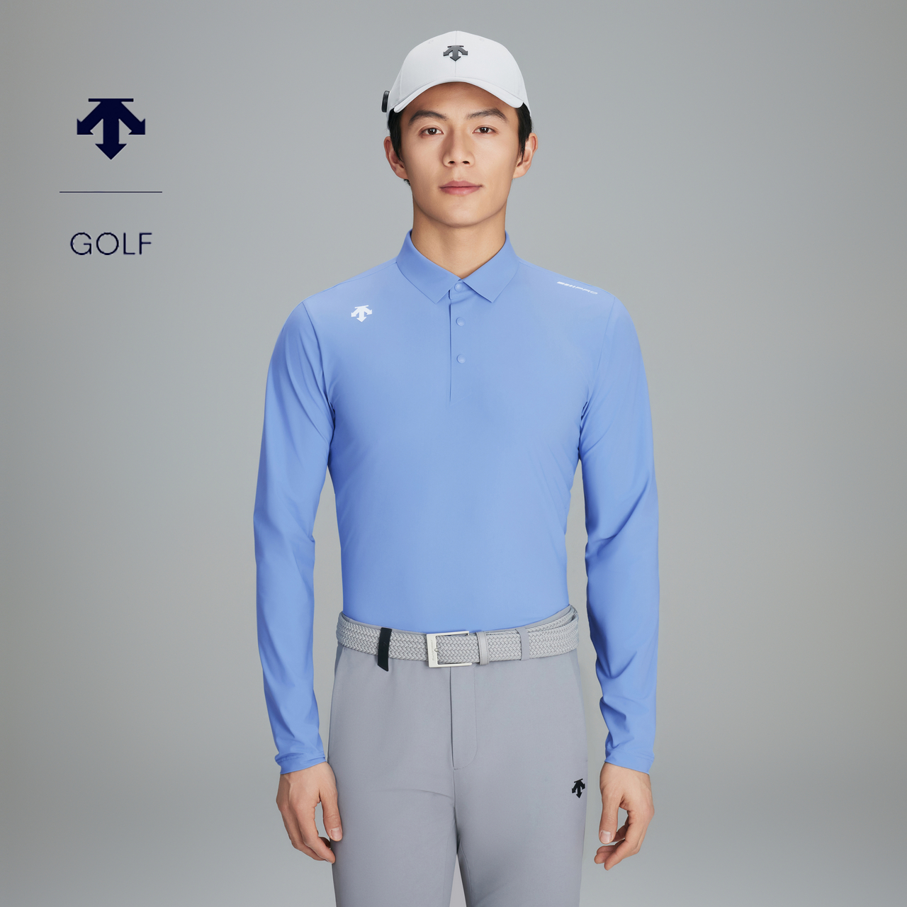 DESCENTEGOLF迪桑特高尔夫PRO男士四面弹长袖POLO衫防晒排汗 新品