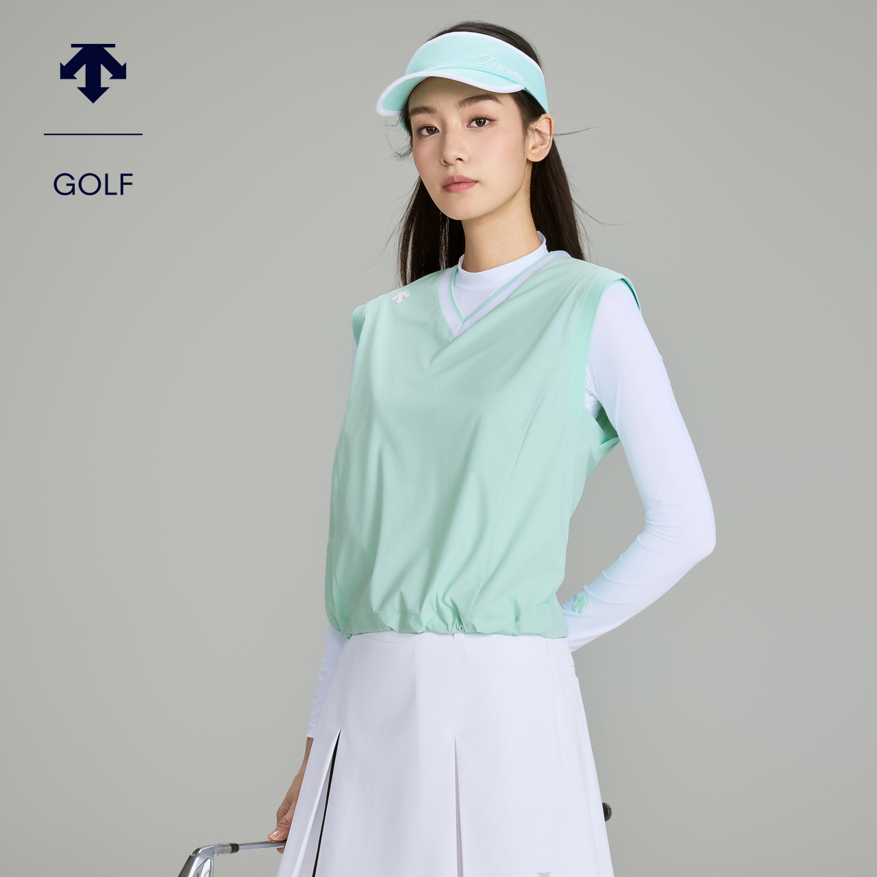 DESCENTEGOLF迪桑特高尔夫女PRO弹力长袖T恤两件套 新品