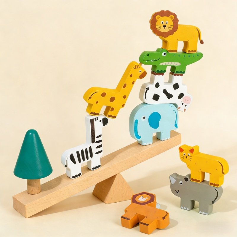 动物叠叠高积木儿童平衡感锻炼益智亲子互动早教玩具幼儿园教具,玩具/童车/益智/积木/模型,木质积木,淘宝优惠券,粉丝福利购,淘宝优惠卷