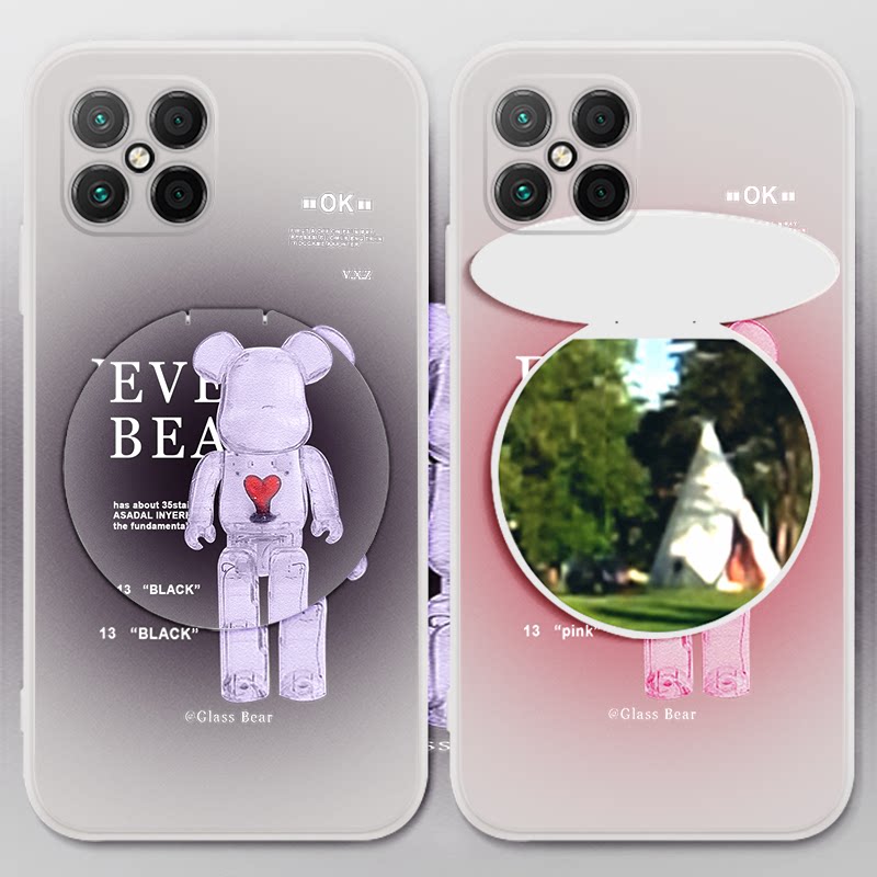 镜子适用华为荣耀play手机壳play5t网红4tpro小熊4t带镜面3补妆镜液态