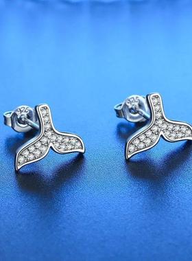 925 Sterling Silver Stud Earrings zircon For Women Fashion E