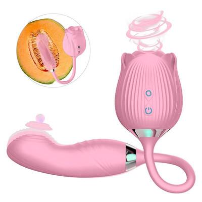 Three in one vibrating tongue lick retractable jump egg for