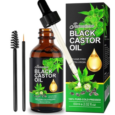 60ml Black Castor Oil for Hair Growth Jamaican Nourish Repai