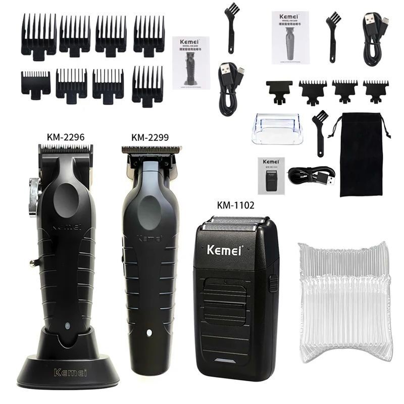 Kemei KM-2296 KM-2299 KM-1102 Hair Clipper Kit Mens Electri