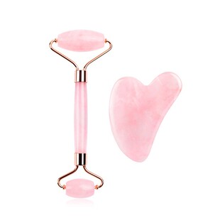 Natural Rose Quartz Roller Facial Jade Roller Stone Gua sha