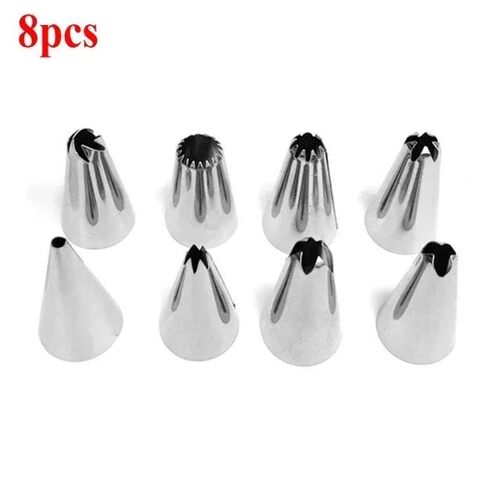 8/10/16Pcs/Set Silicone Pastry Bag Tips Kitchen Cake Icing P