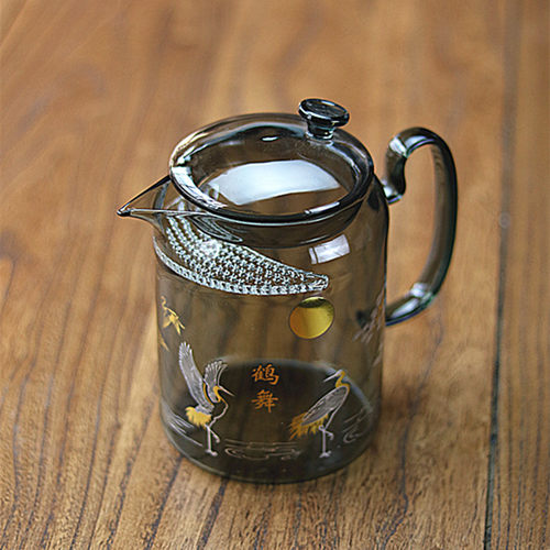 大容量透黑色月牙壶简约泡茶壶