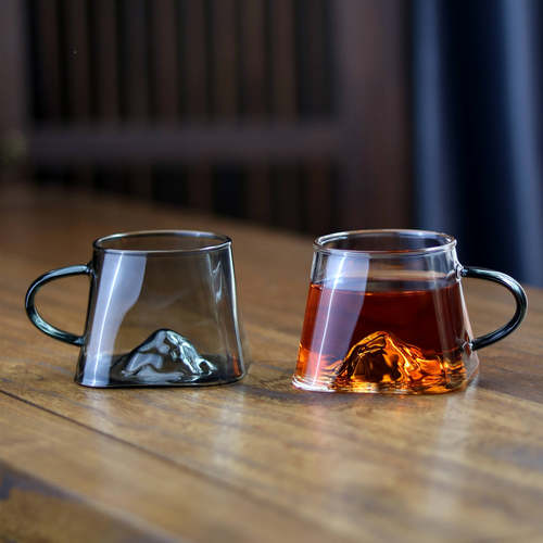 创意天圆地方观山绿茶杯单个水杯