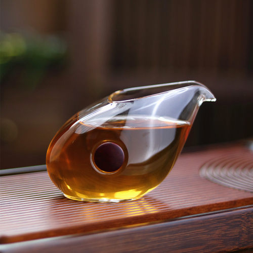 双耳木柄公道杯子耐热玻璃分茶器