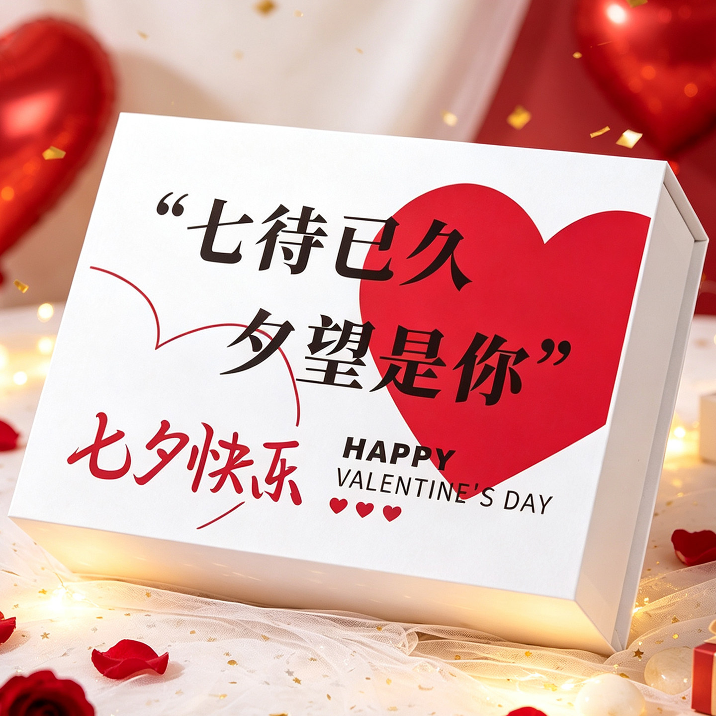 七夕情人节礼物盒空盒子惊喜礼盒图片