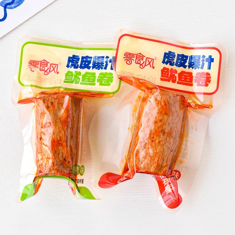 零食风虎皮爆汁鱿鱼卷香辣味烧烤味散称小包休闲食品解馋零食小吃