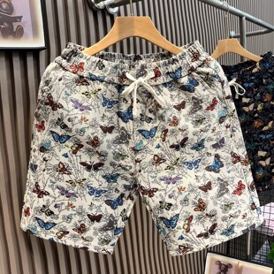 男士 百搭宽松短裤 痞帅时尚 潮流提花休闲裤 男 夏季 五分短裤 潮流韩版