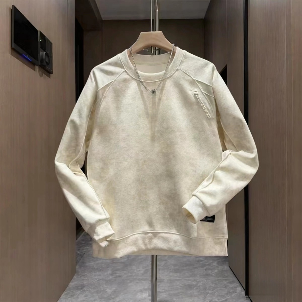 秋冬季新款男士扎染钢印字母卫衣