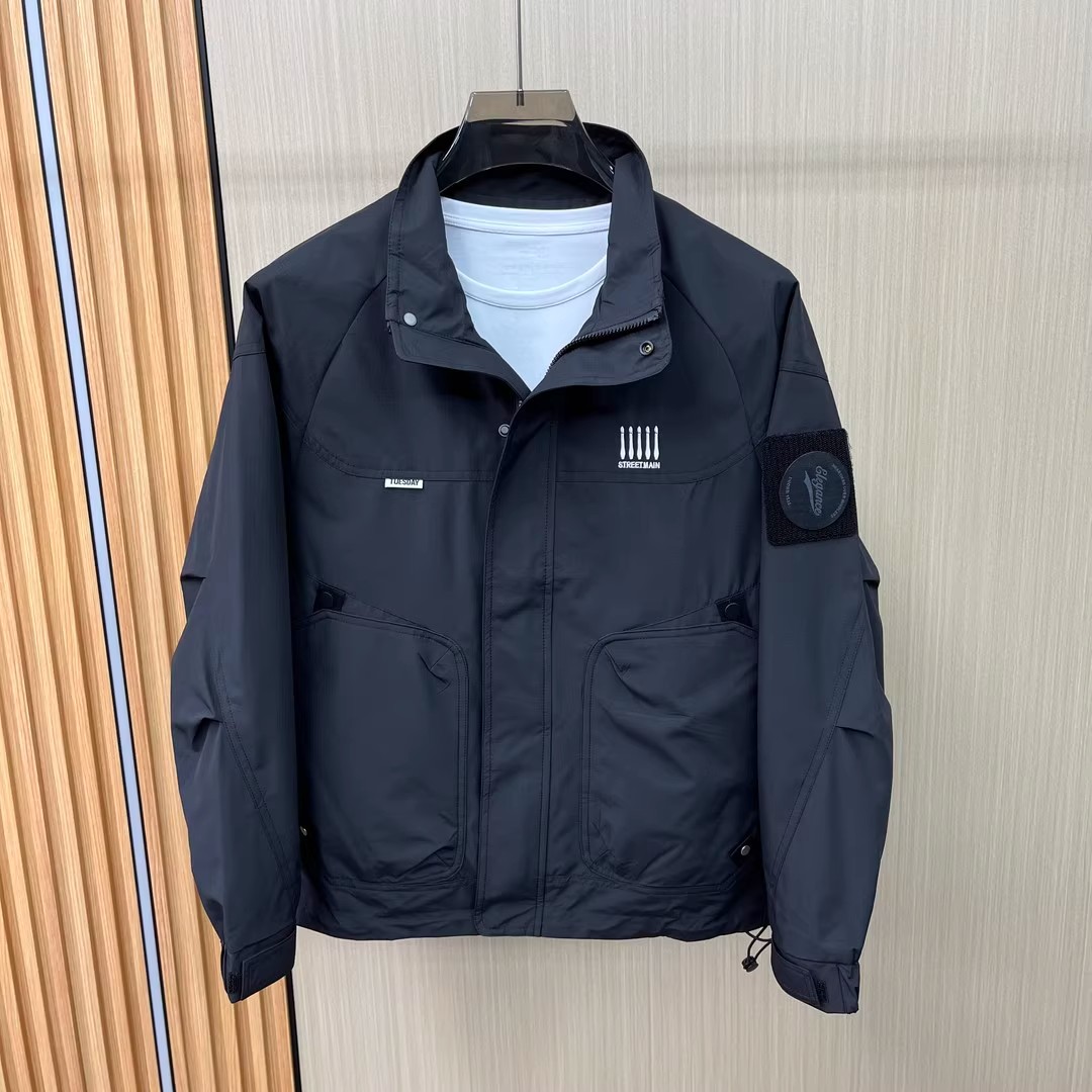 春秋季男士新款字母立领工装夹克