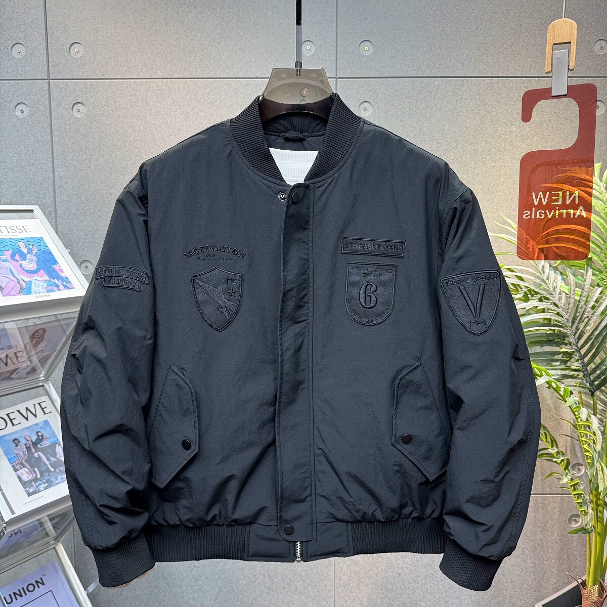 春秋季新款潮牌美式多标刺绣棒球服夹克男士潮流痞帅百搭工装外套
