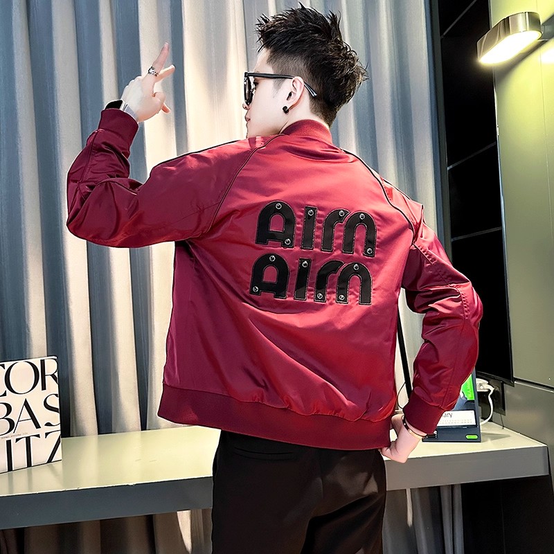 春秋季男士时尚潮流痞帅刺绣夹克