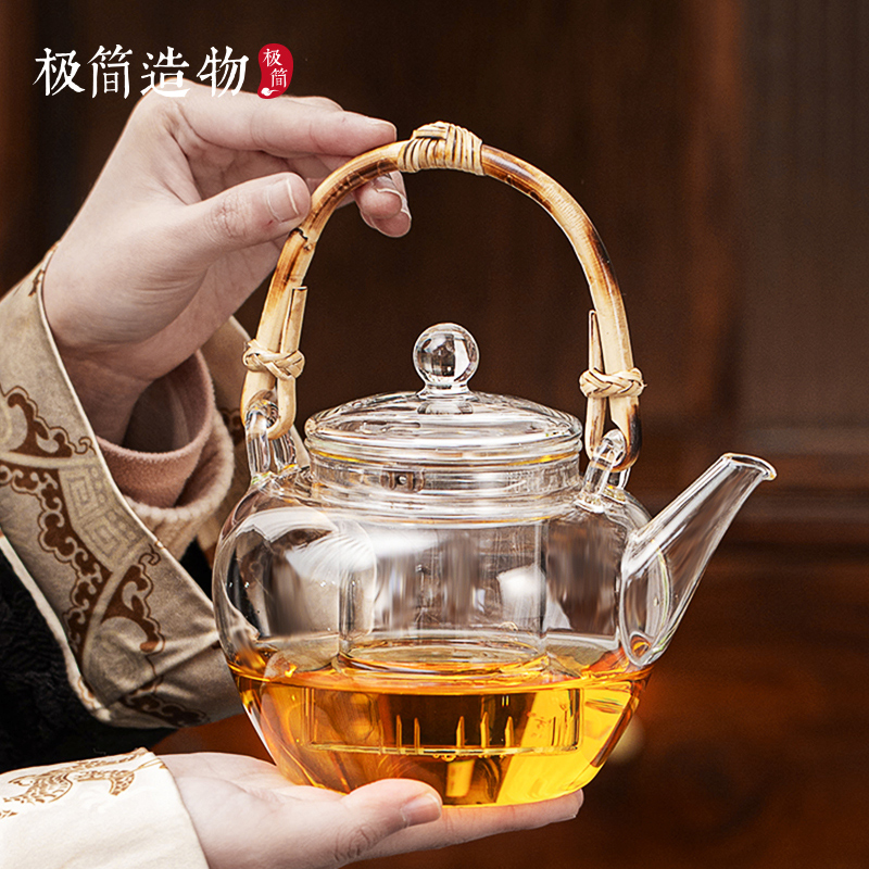 耐高温玻璃提梁烧水壶家用茶壶