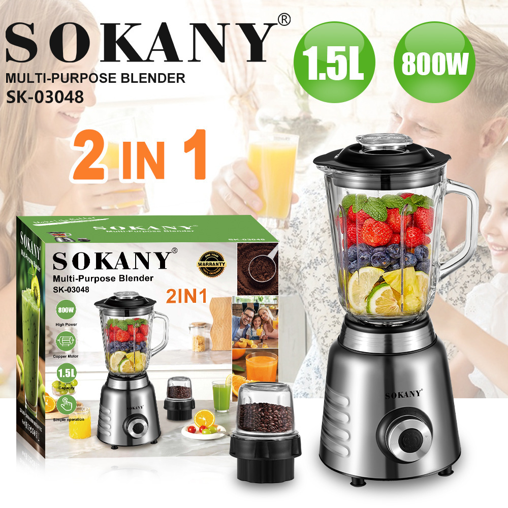 跨境110v 榨汁机1.5L家用磨豆机果汁机2in1料理机Blender