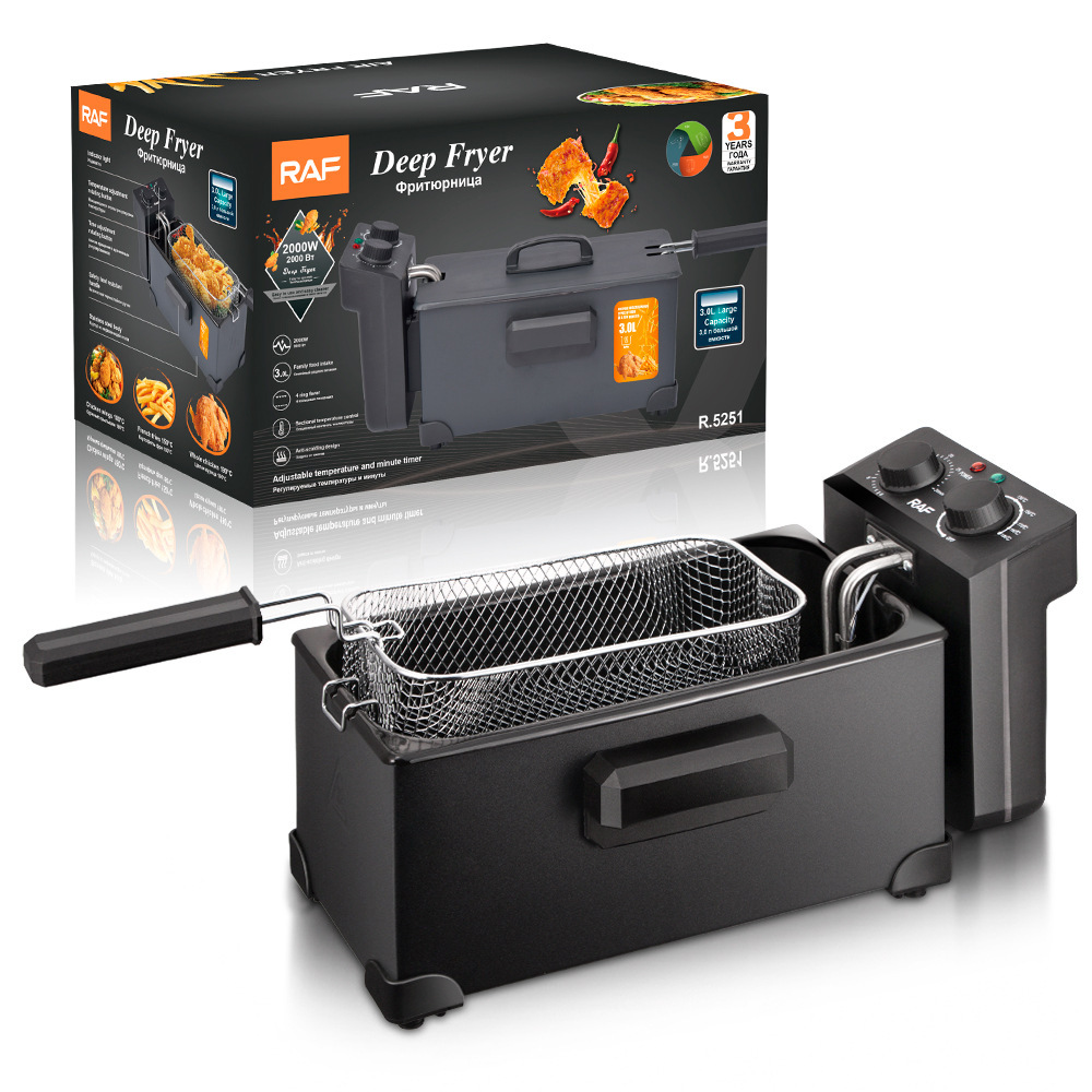 跨境油炸锅家用小型电炸锅电炸炉商用油条薯条机摆摊炸串锅R.5251