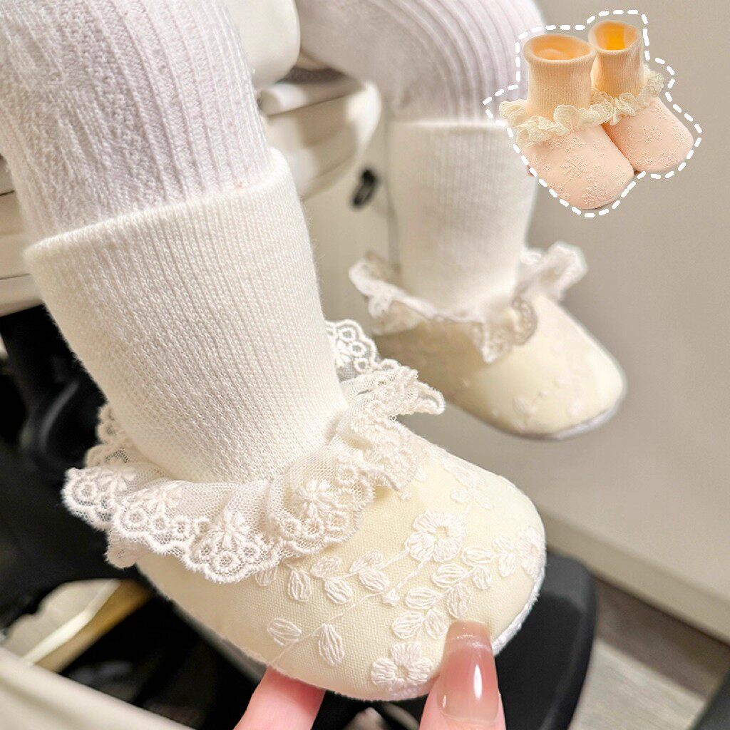 法国BERYDIA春秋冬婴儿鞋女宝宝加厚加绒保暖软底防掉公主鞋袜