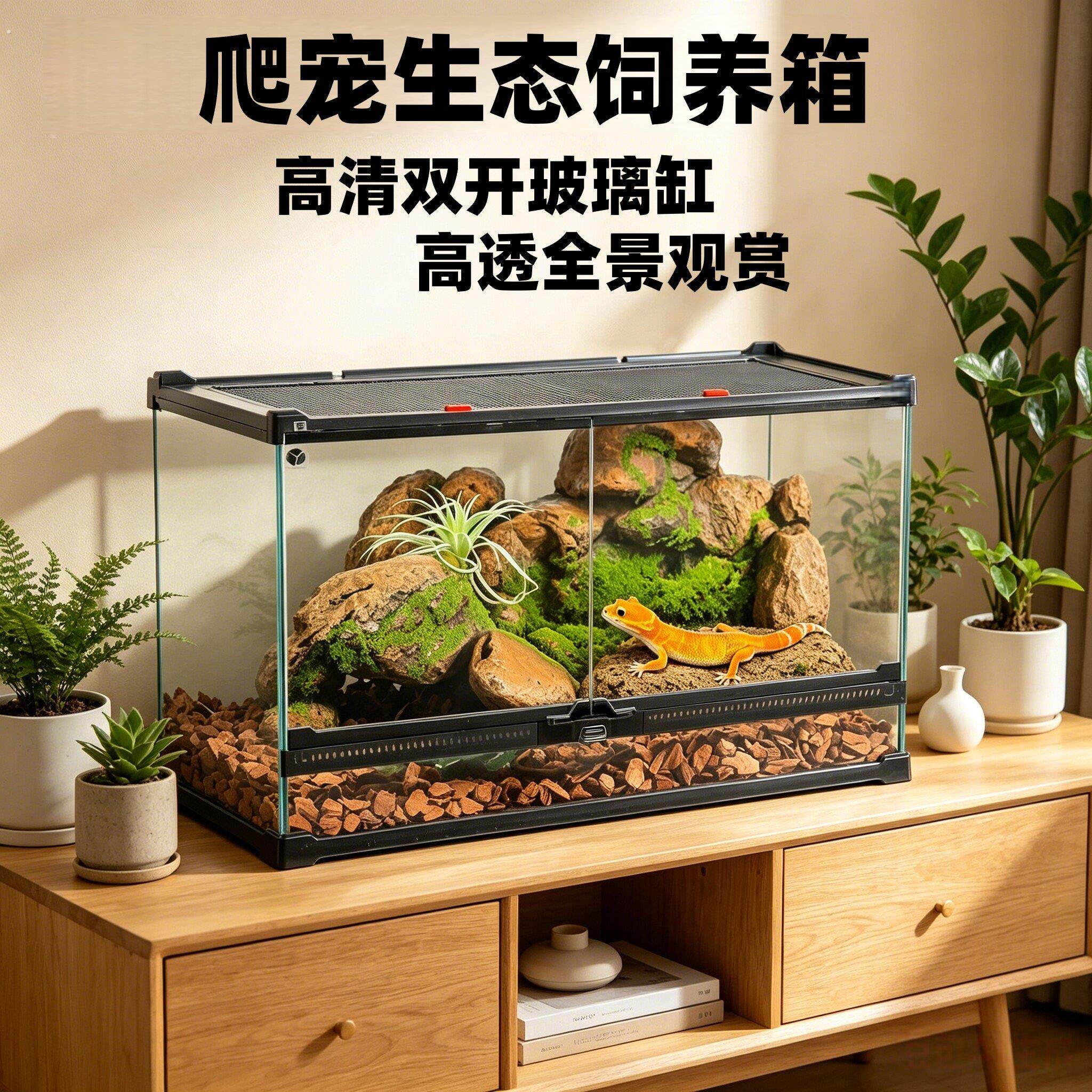 爬宠生态造景成品缸爬宠箱守宫玻璃饲养箱宠物蛇角蛙乌龟鬃狮蜥蜴