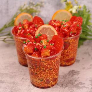 仿真网红龙虾杯杯面食品模型 假菜龙虾杯样品直播道具菜模假食物